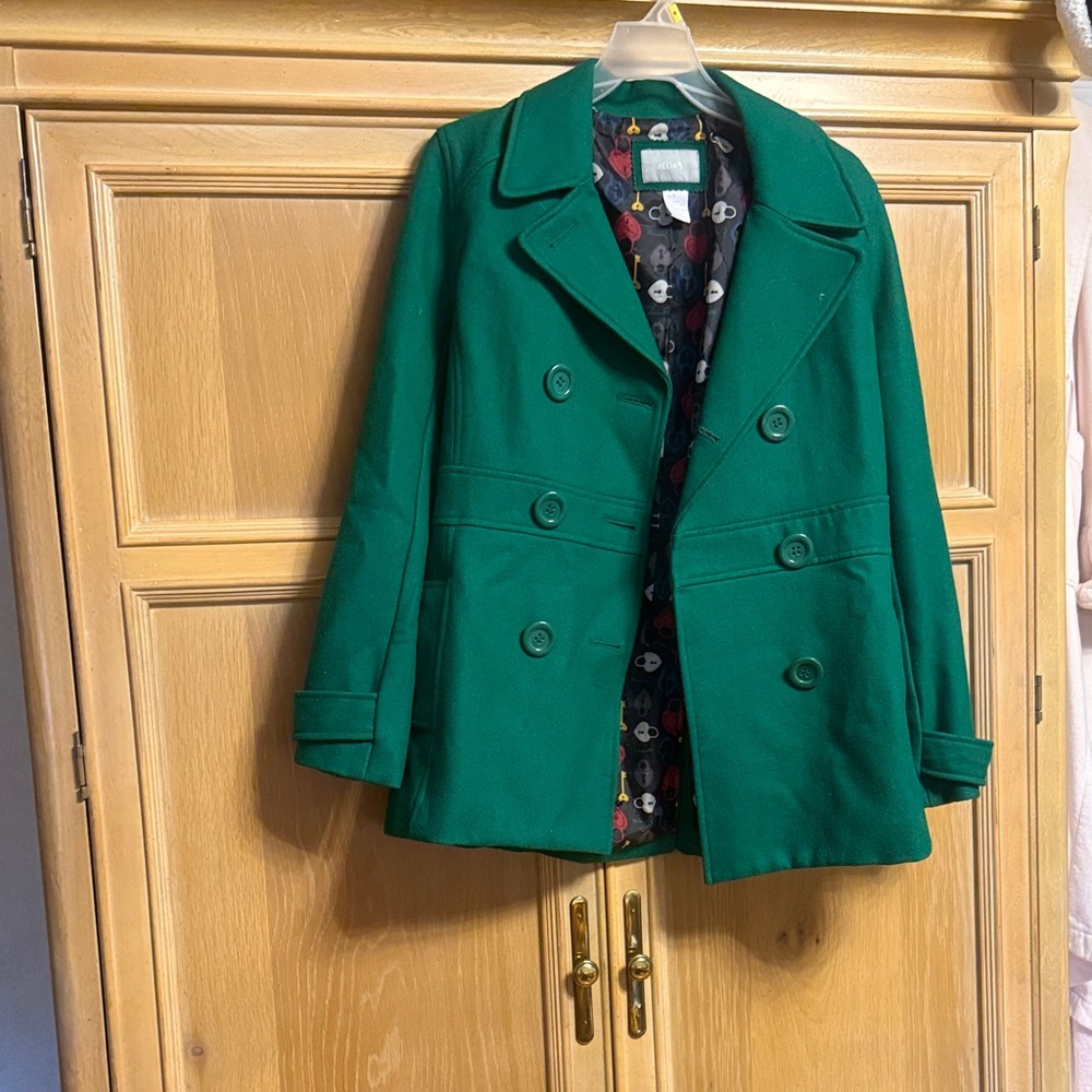 dELiA*s Green Double-Breasted Pea Coat